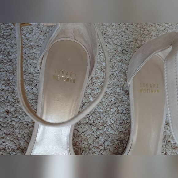 Stuart Weitzman NUDIST II SANDAL 75 in suede leather size 7.5 - Picture 9 of 12